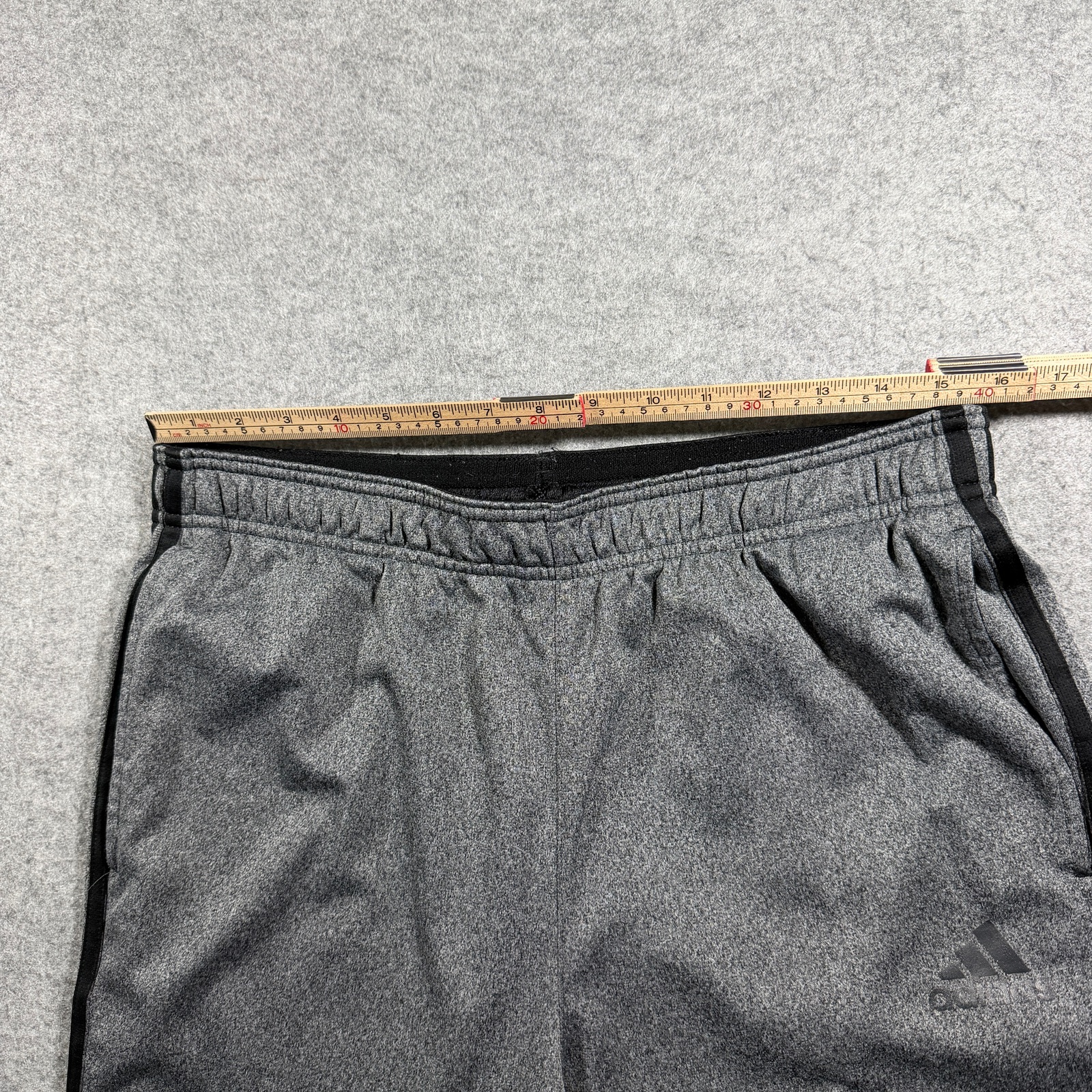 Adidas Joggers Mens L Heather Gray Black 3 Stripe Tapered Lounge Athletic thumbnail 6