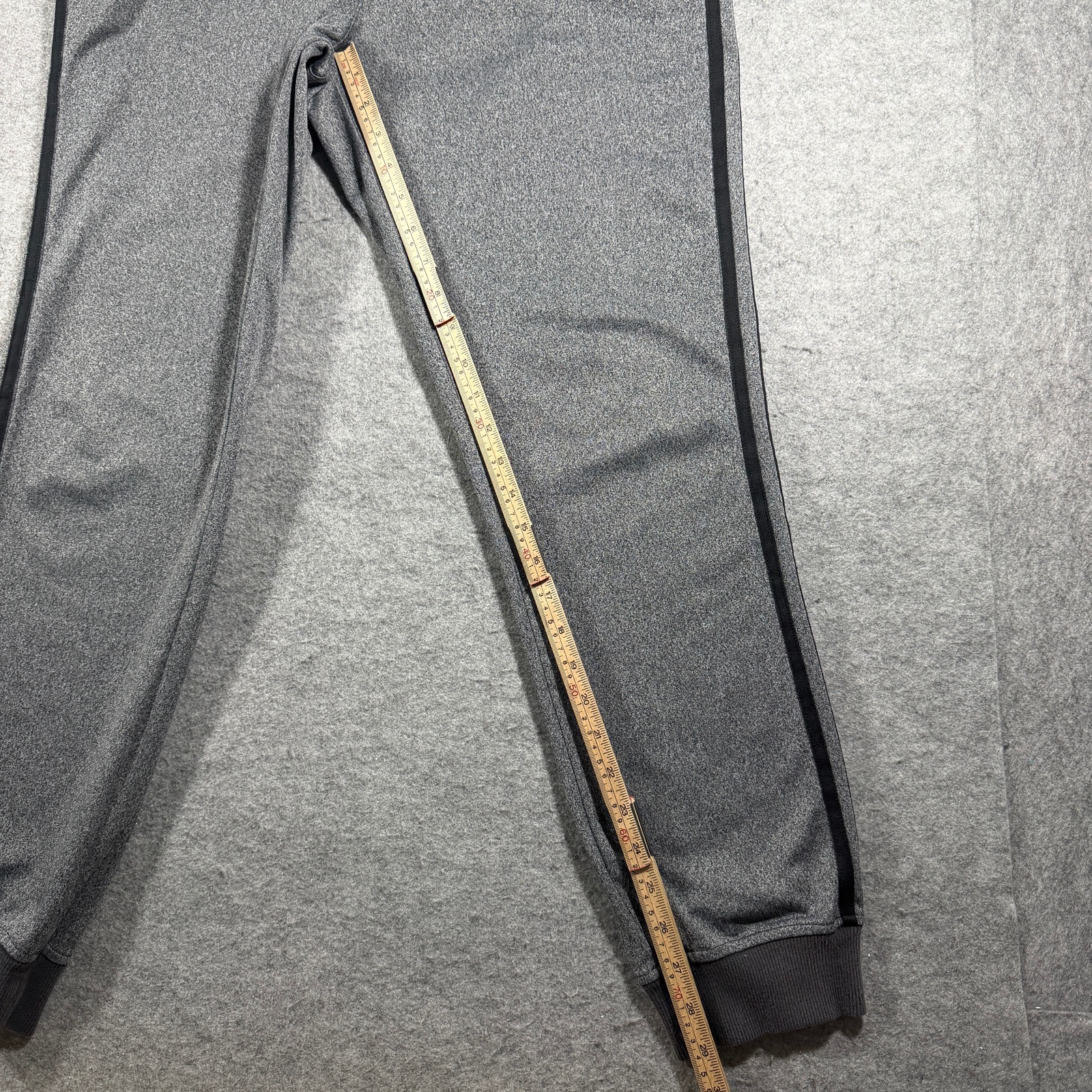 Adidas Joggers Mens L Heather Gray Black 3 Stripe Tapered Lounge Athletic thumbnail 7