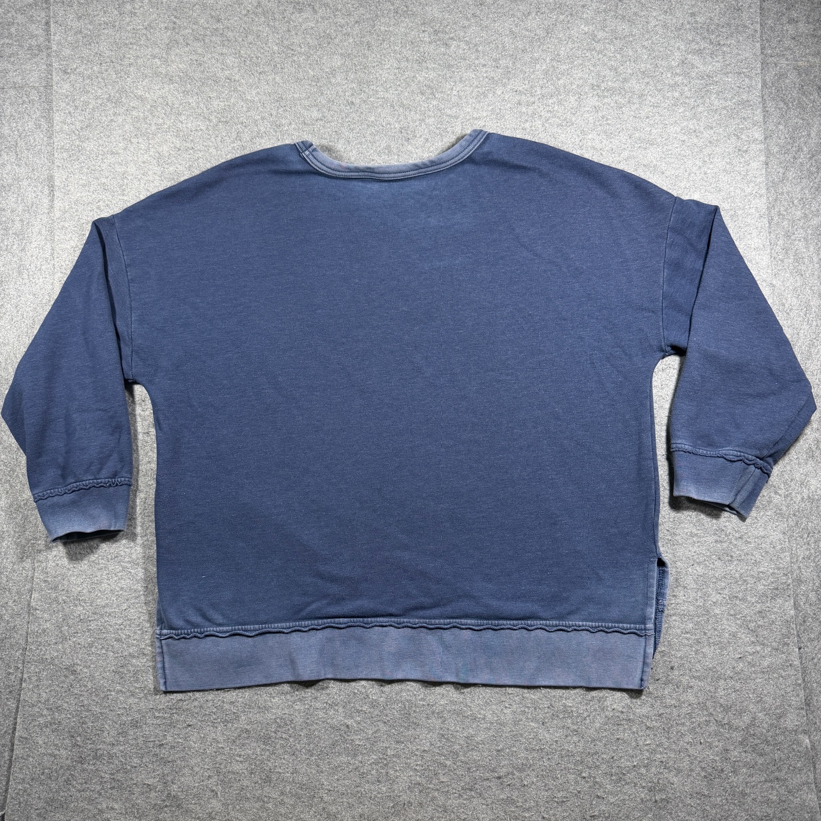 Buffalo David Bitton Womens XL Blue Garment Dyed Oversized Crewneck Sweatshirt thumbnail 2
