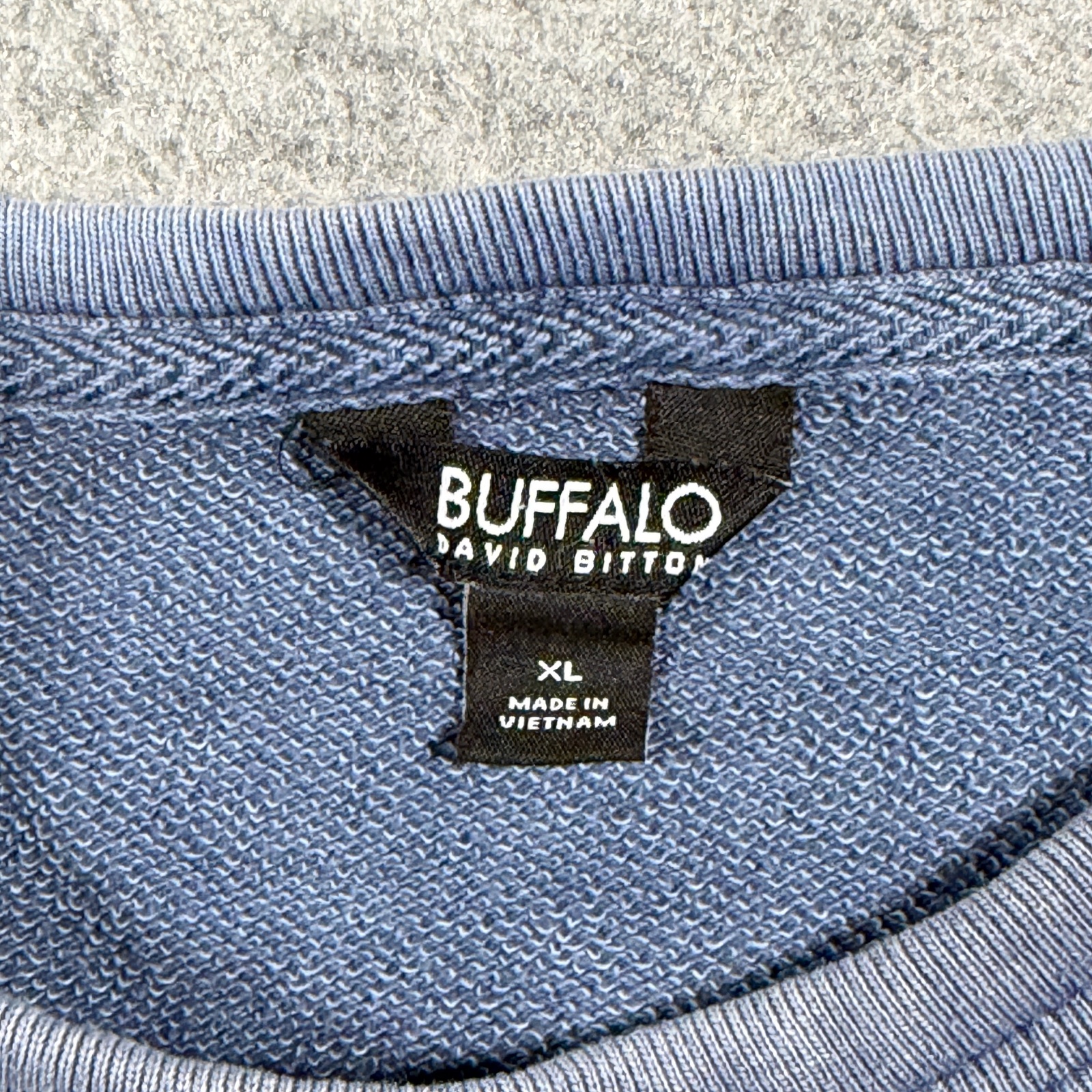 Buffalo David Bitton Womens XL Blue Garment Dyed Oversized Crewneck Sweatshirt thumbnail 3