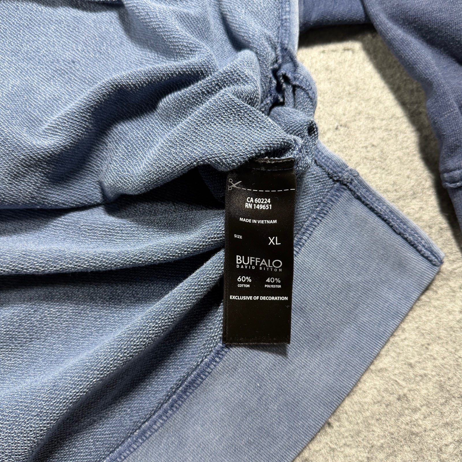 Buffalo David Bitton Womens XL Blue Garment Dyed Oversized Crewneck Sweatshirt thumbnail 4
