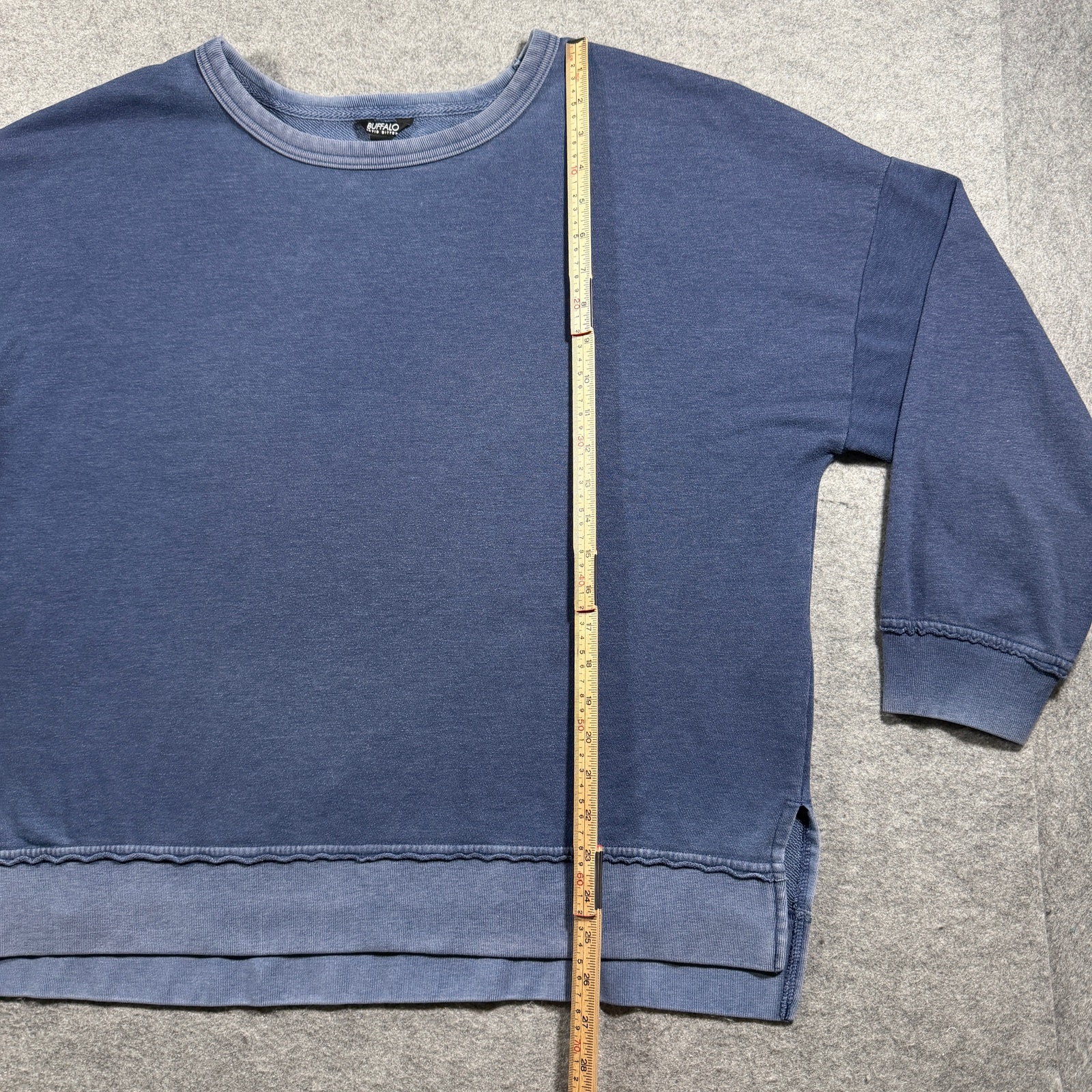 Buffalo David Bitton Womens XL Blue Garment Dyed Oversized Crewneck Sweatshirt thumbnail 6