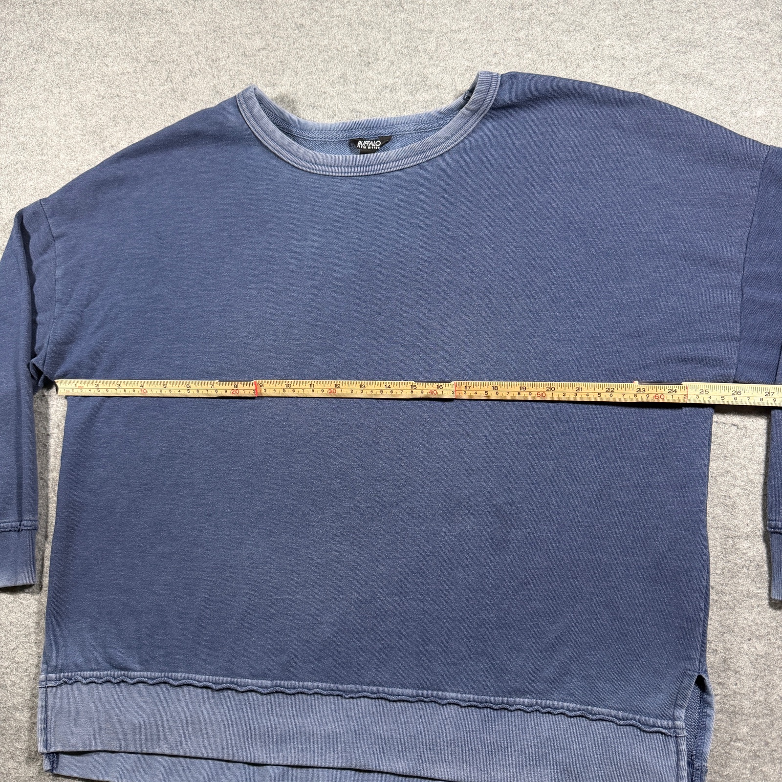 Buffalo David Bitton Womens XL Blue Garment Dyed Oversized Crewneck Sweatshirt thumbnail 7