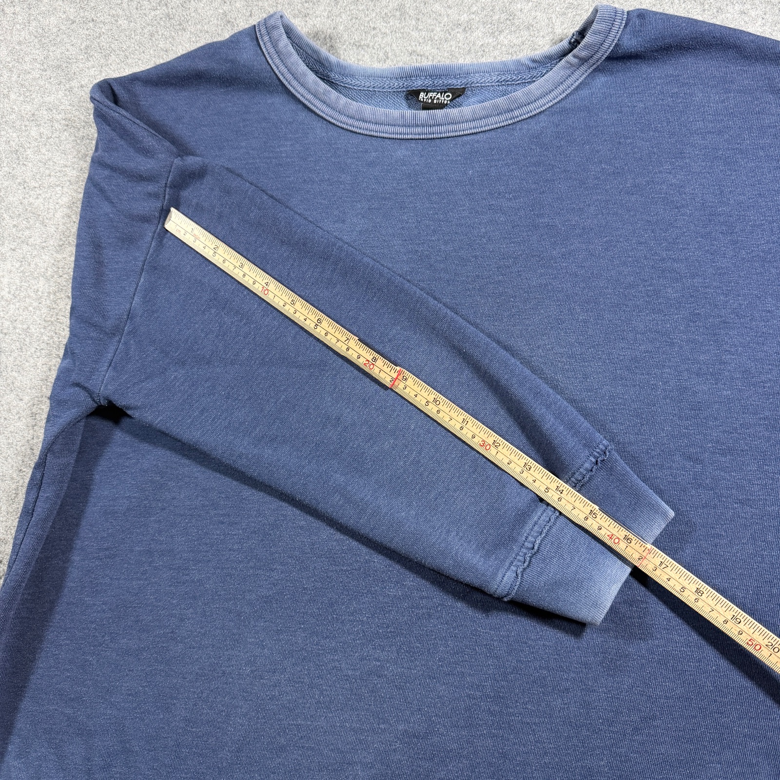 Buffalo David Bitton Womens XL Blue Garment Dyed Oversized Crewneck Sweatshirt thumbnail 8