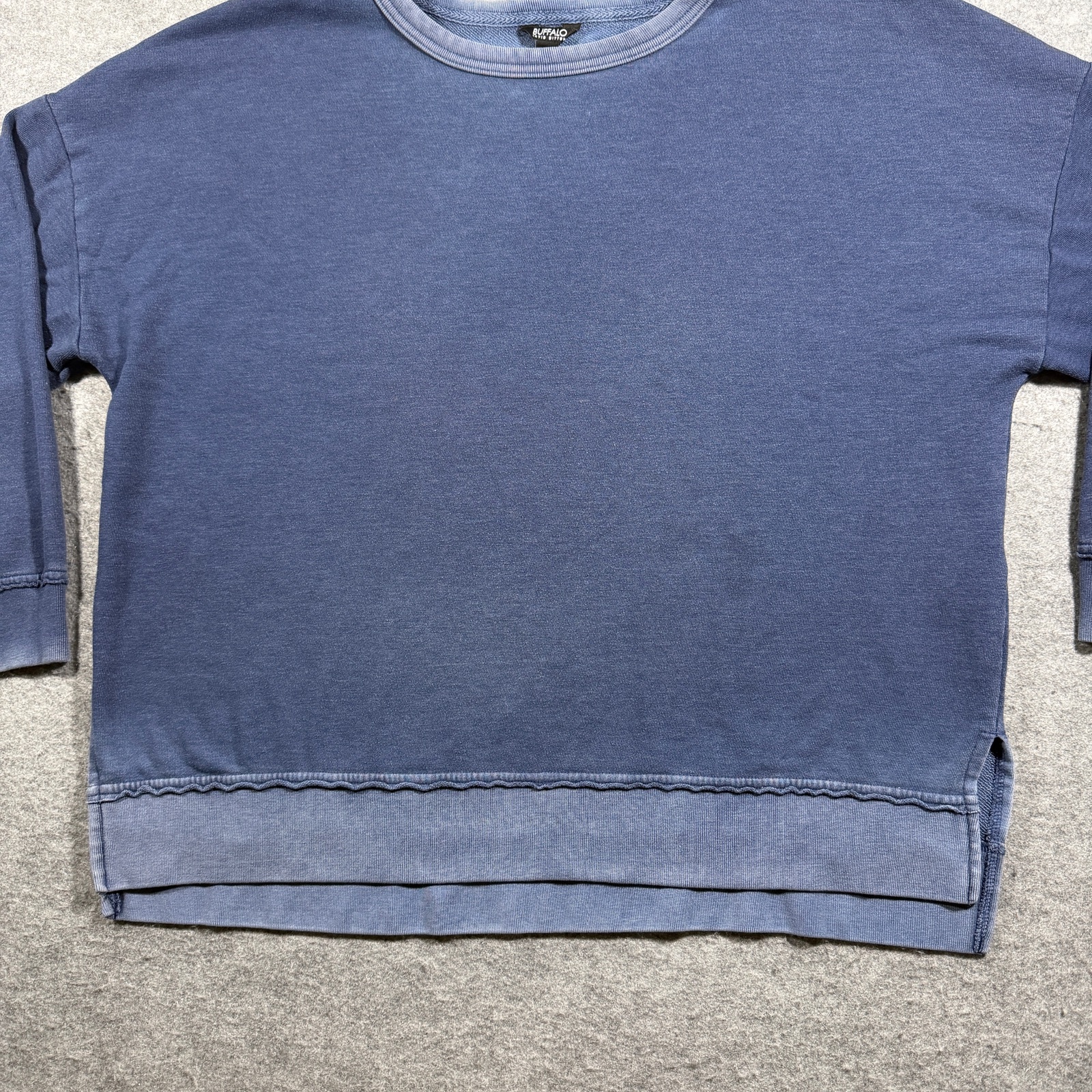 Buffalo David Bitton Womens XL Blue Garment Dyed Oversized Crewneck Sweatshirt thumbnail 9