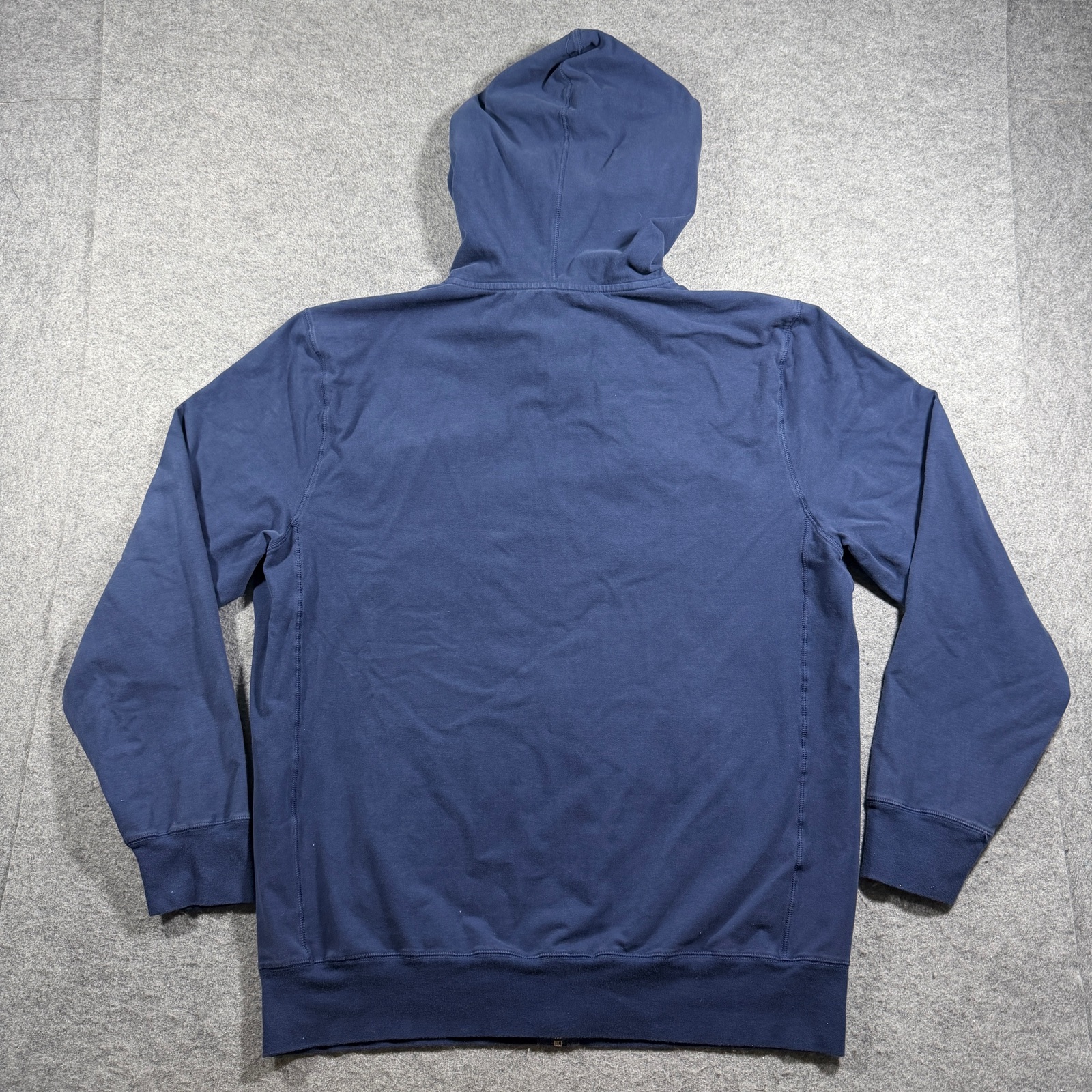 True Grit Full Zip Hoodie Mens L Navy Blue Soft Touch Drawstring Relaxed Casual thumbnail 2