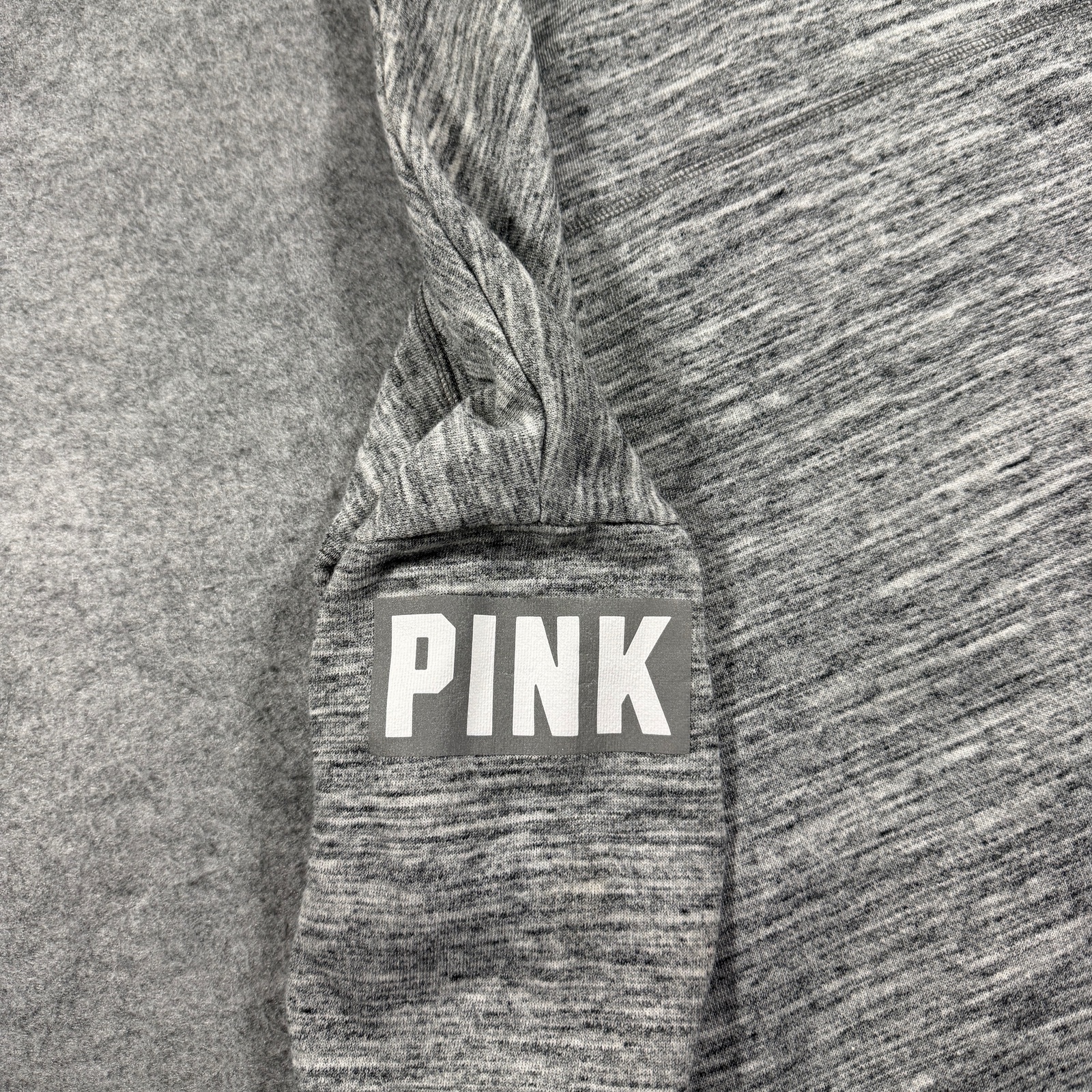 PINK Victoria's Secret Pullover Womens L Heather Gray Funnel Neck Graphic Soft thumbnail 9