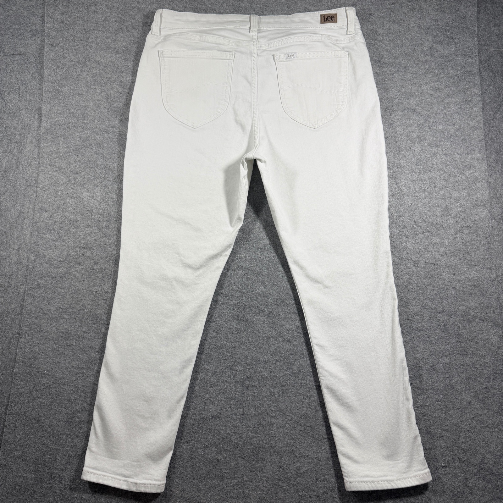 Lee Skinny Jeans Womens 16 Short White Mid Rise Stretch Denim Slim Fit Pants thumbnail 2