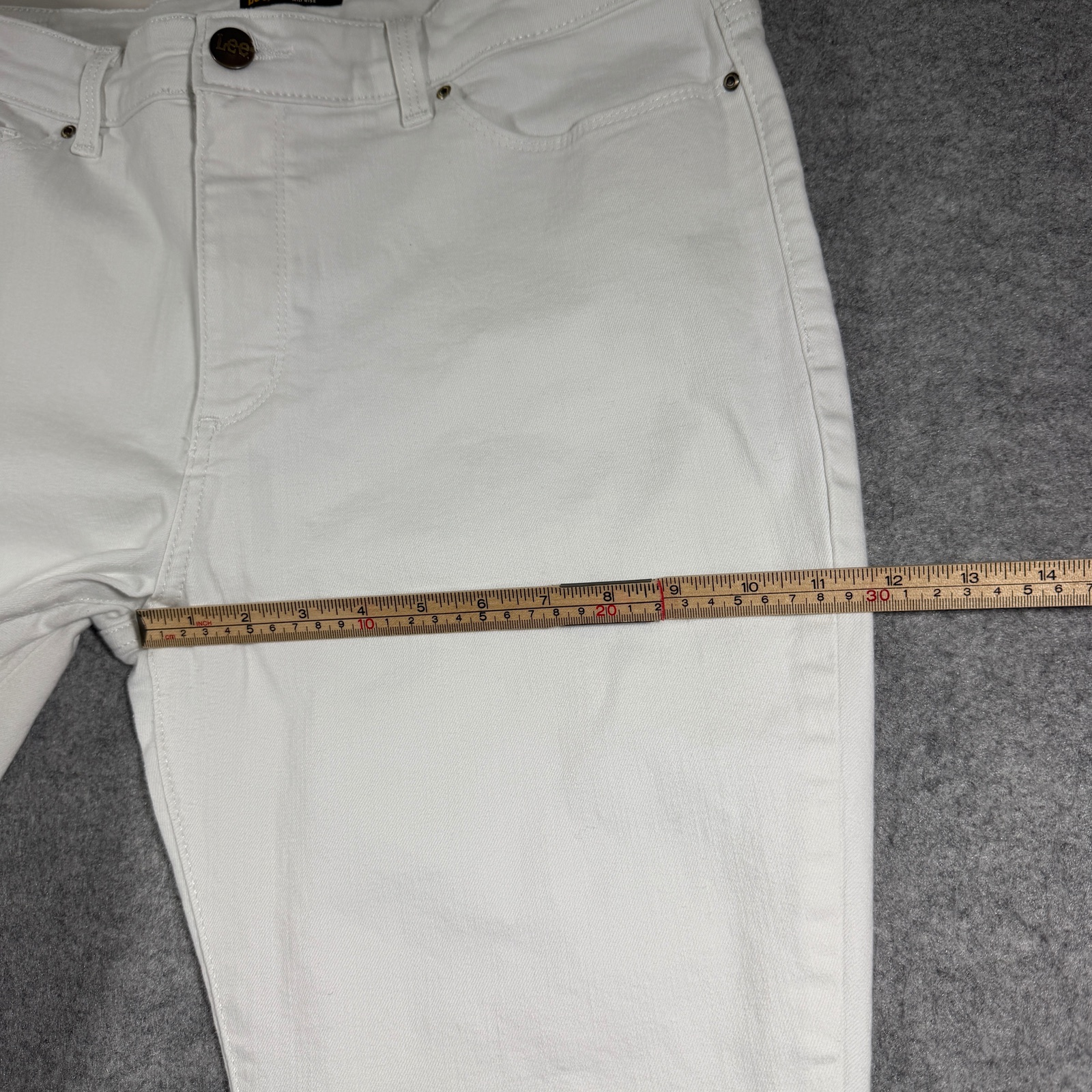 Lee Skinny Jeans Womens 16 Short White Mid Rise Stretch Denim Slim Fit Pants thumbnail 7