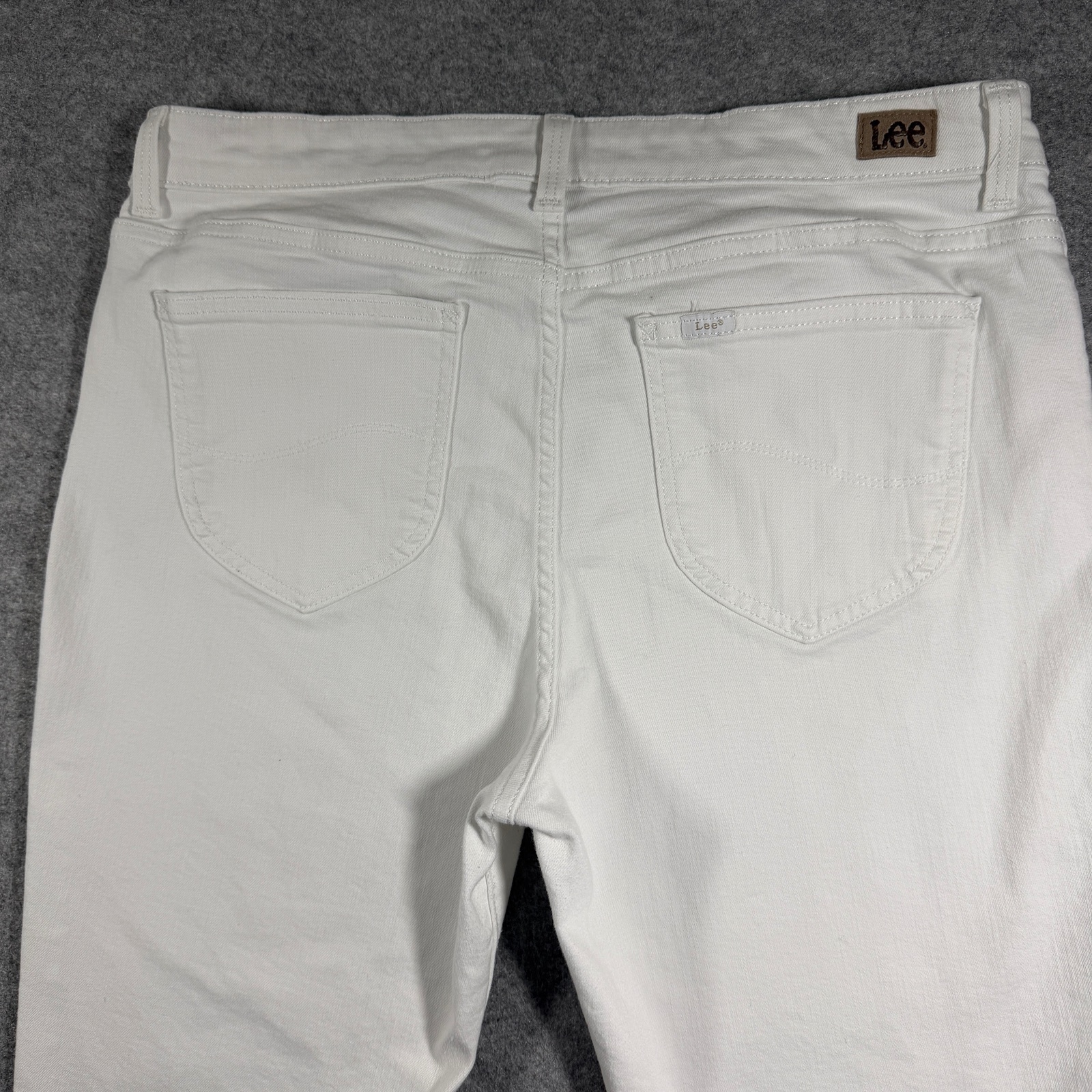 Lee Skinny Jeans Womens 16 Short White Mid Rise Stretch Denim Slim Fit Pants thumbnail 11