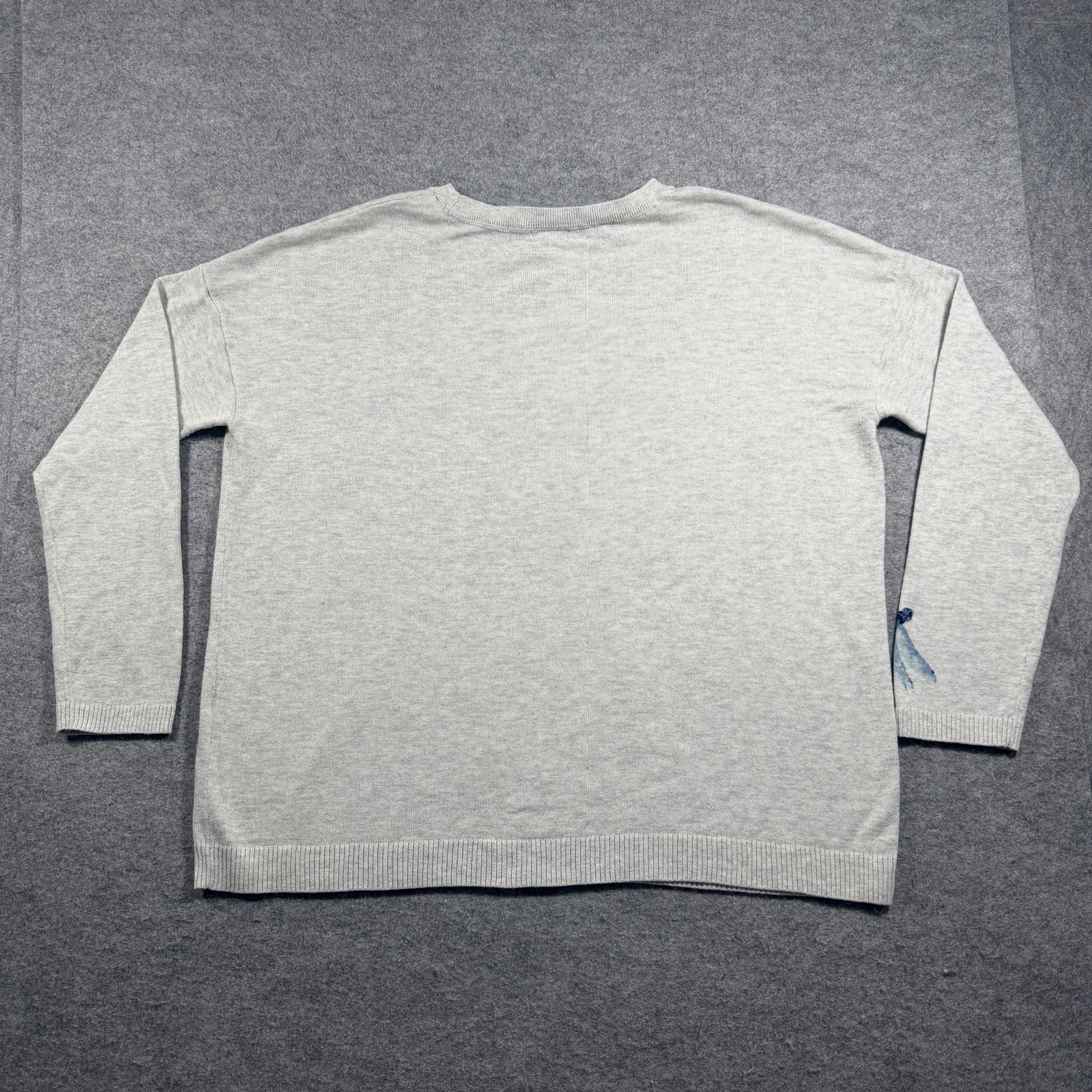 J.Jill Sweater Womens M Heather Gray Dragonfly Graphic Crewneck Knit Pullover thumbnail 2