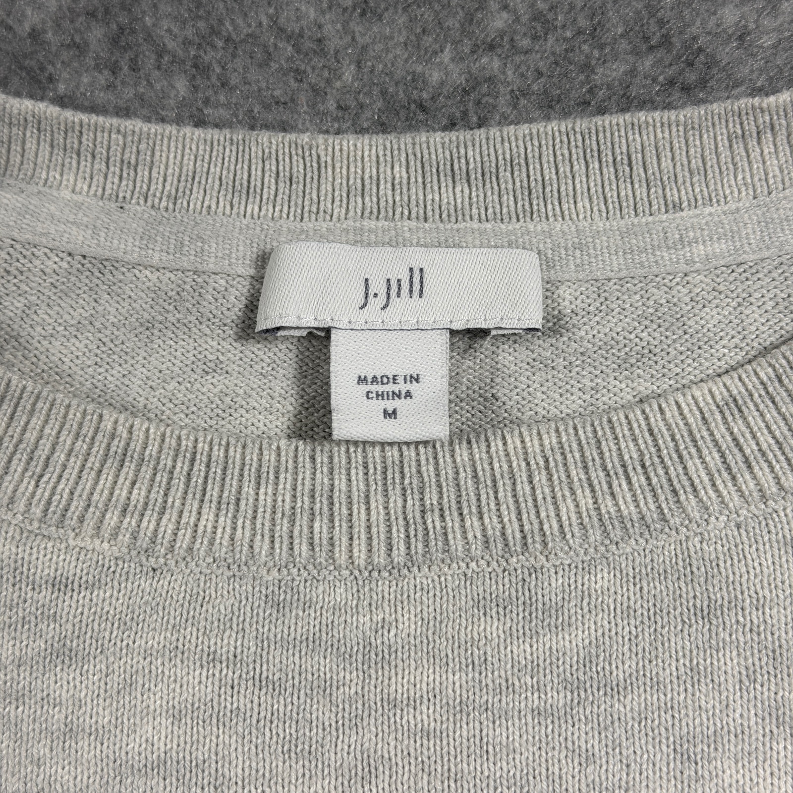 J.Jill Sweater Womens M Heather Gray Dragonfly Graphic Crewneck Knit Pullover thumbnail 3