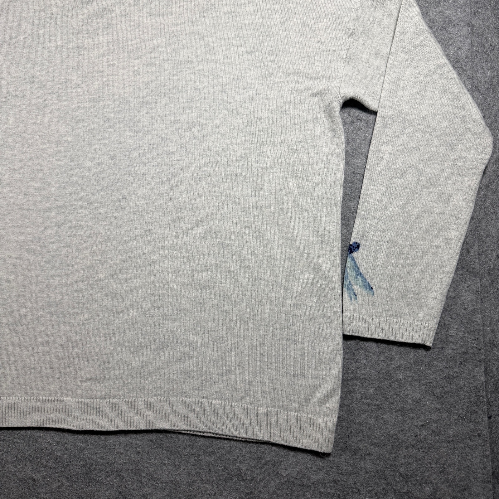 J.Jill Sweater Womens M Heather Gray Dragonfly Graphic Crewneck Knit Pullover thumbnail 8