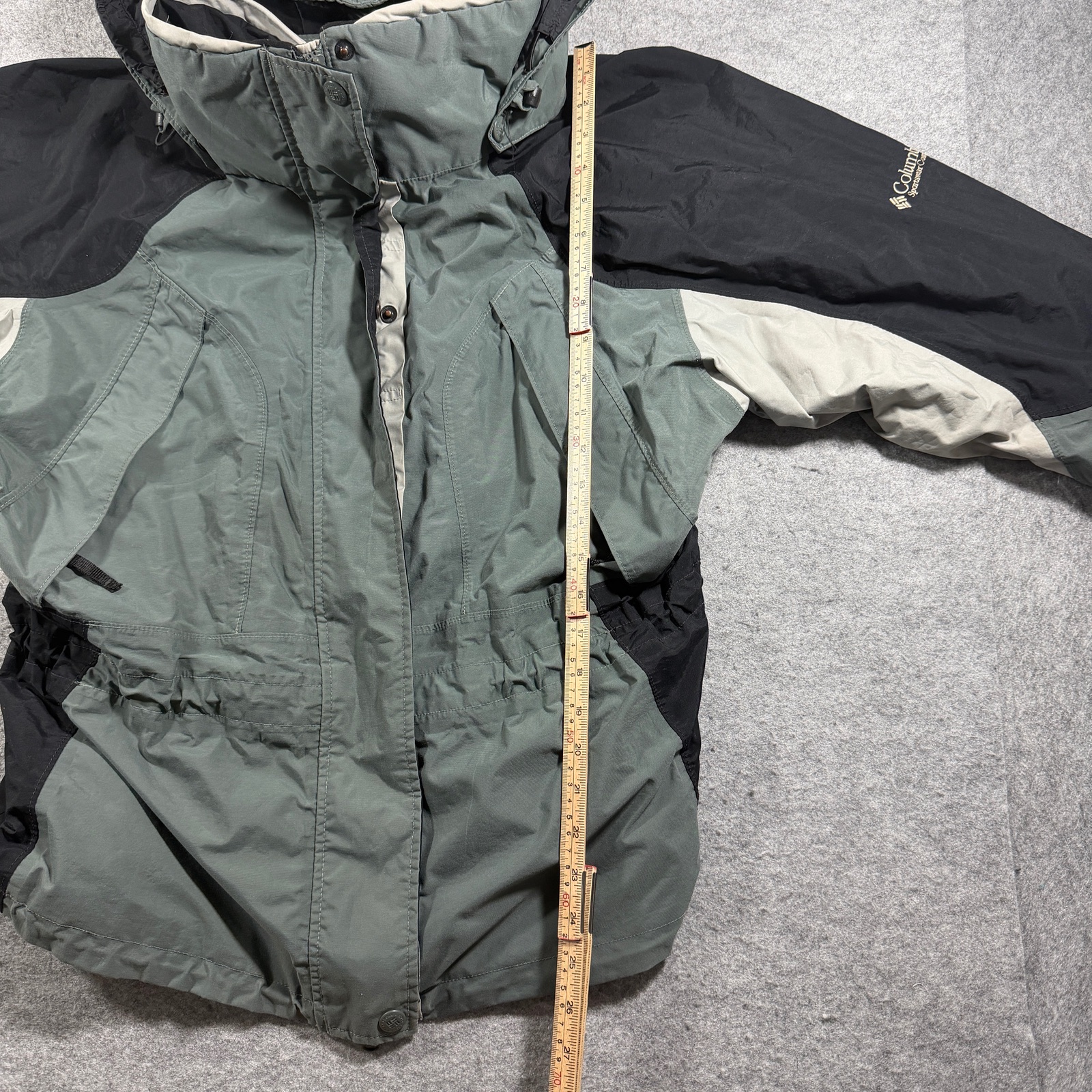Columbia Omni-Tech Parka Jacket Womens XL Sage Green Hooded Waterproof Outdoor thumbnail 6