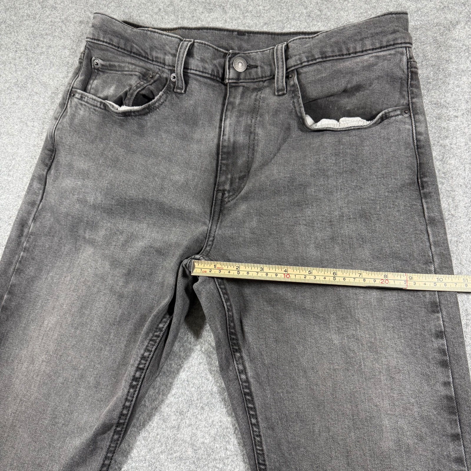 Levi's 502 Taper Jeans Mens 31x30 Dark Gray Stretch Denim Leather Patch Casual thumbnail 9