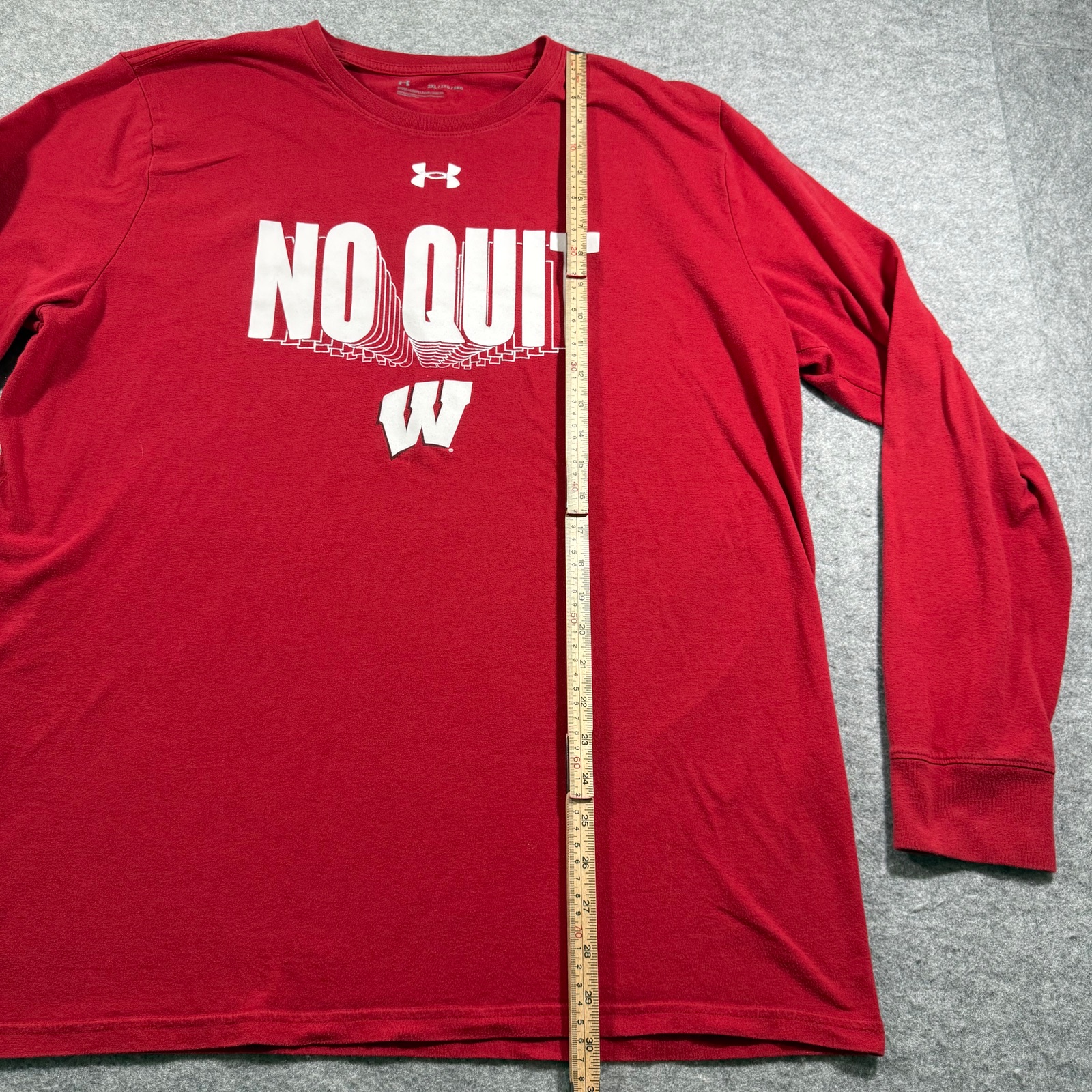 Under Armour Wisconsin Badgers Shirt Mens 2XL Red Long Sleeve NCAA Football thumbnail 7