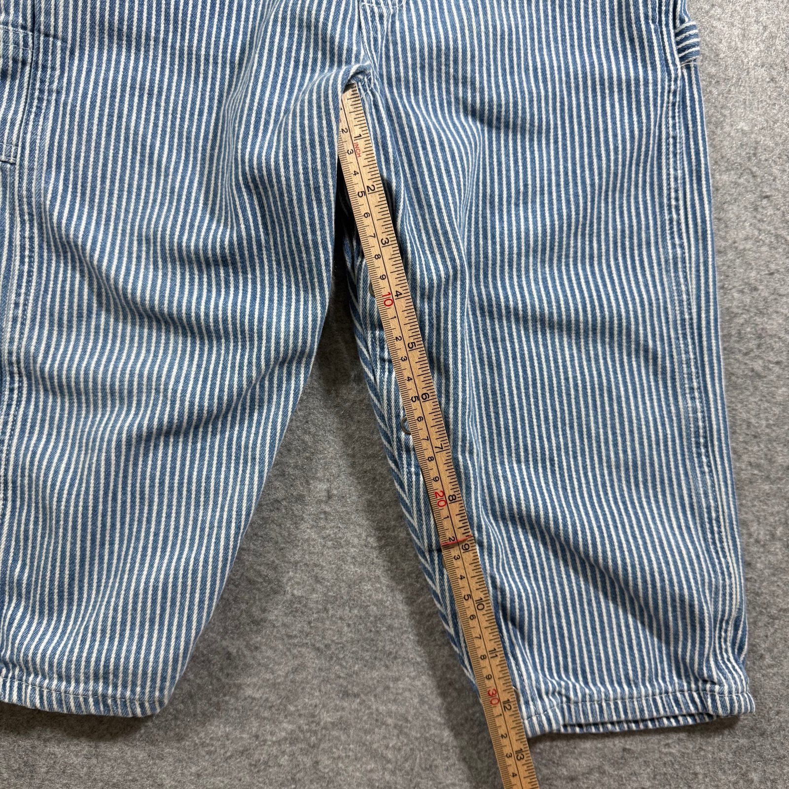 OshKosh B'Gosh Overalls Toddler 4T Blue White Hickory Stripe Cotton Vestbak thumbnail 6