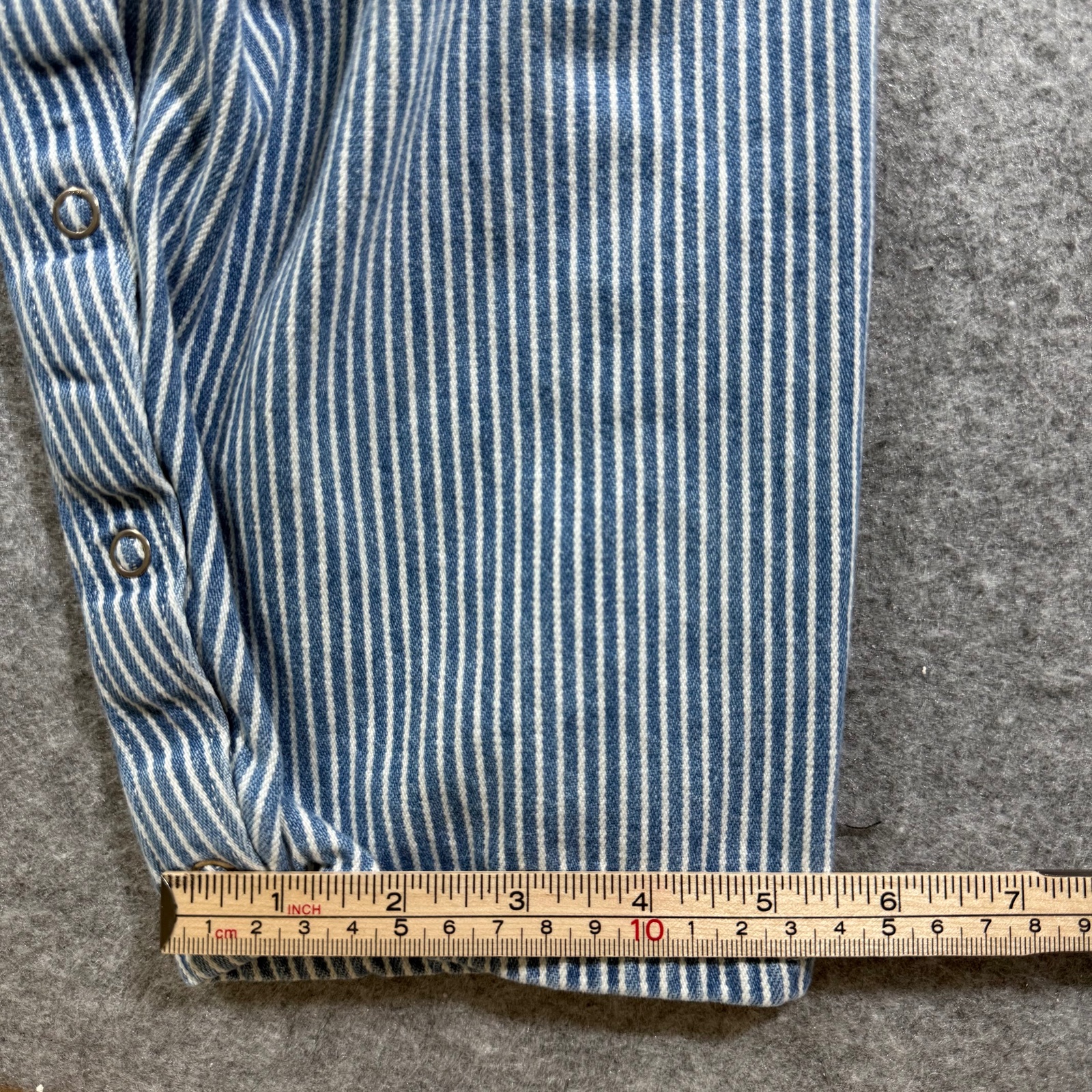 OshKosh B'Gosh Overalls Toddler 4T Blue White Hickory Stripe Cotton Vestbak thumbnail 8