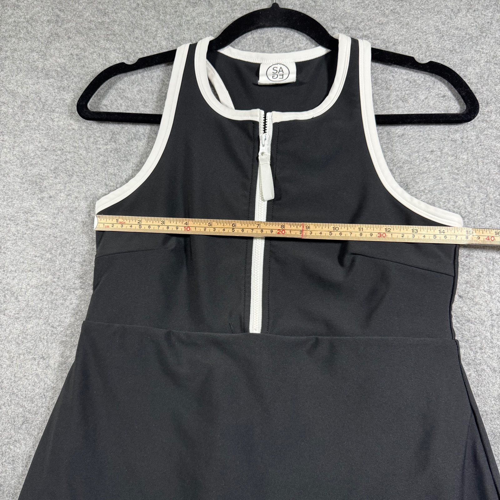 Sage Collective Tennis Dress Womens M Black Racerback Zip Front Built In Skirt thumbnail 4