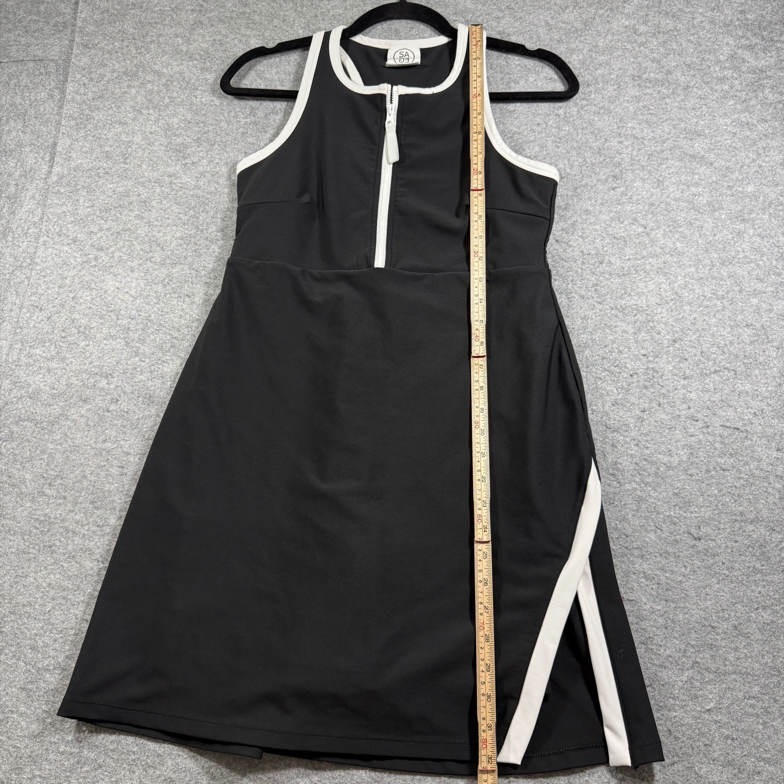 Sage Collective Tennis Dress Womens M Black Racerback Zip Front Built In Skirt thumbnail 5