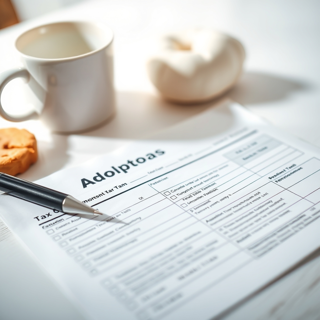 Tax form and pen