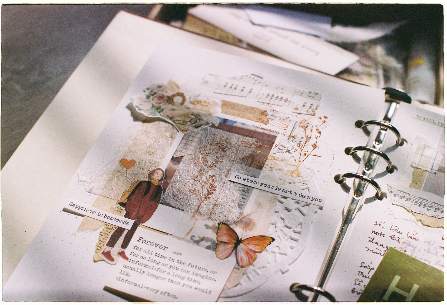 DIY baby memory book with keepsakes