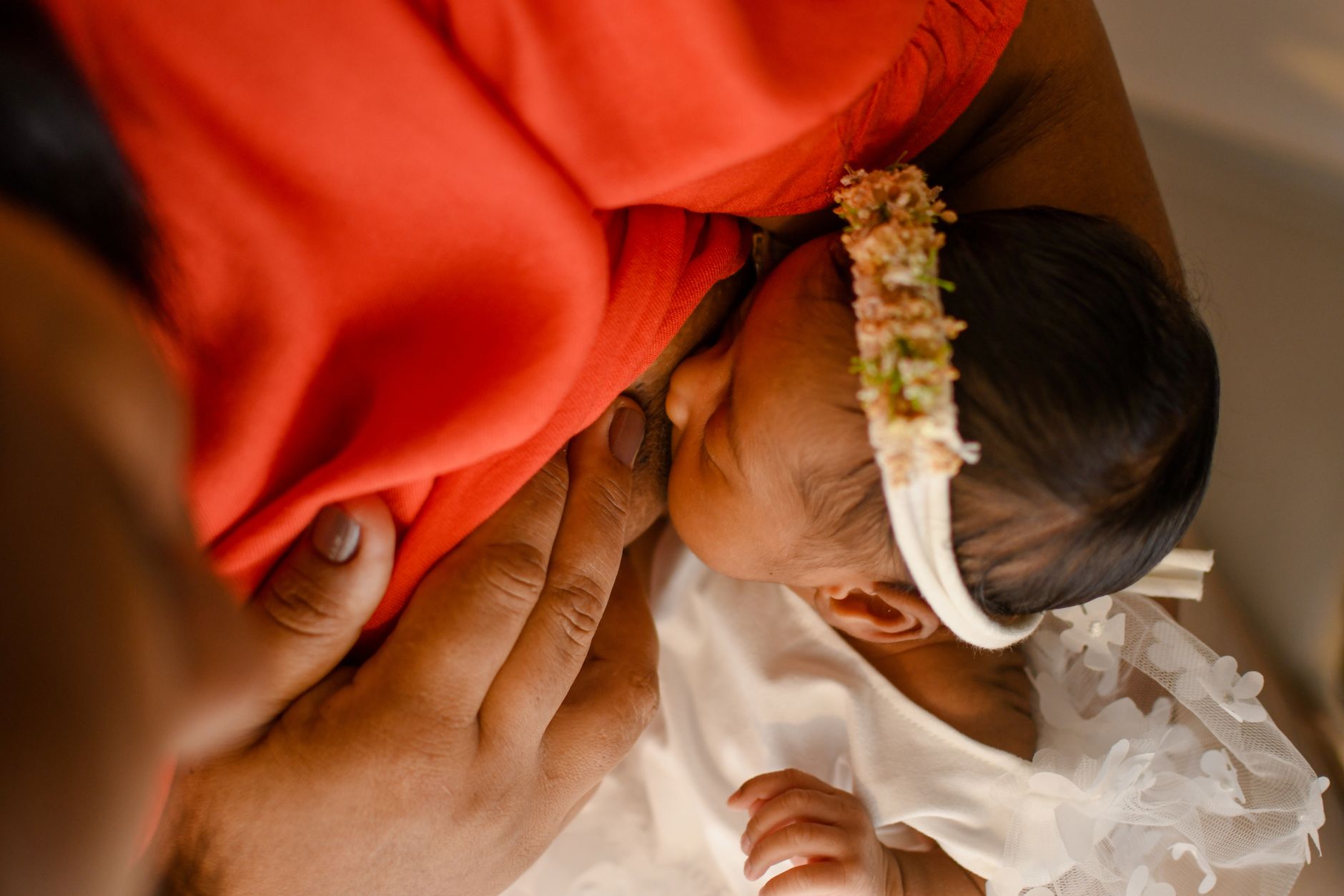 Skin-to-skin contact while bottle sits nearby