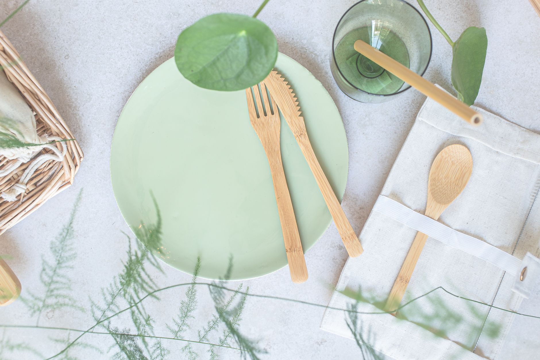 Eco‑friendly baby shower table setting