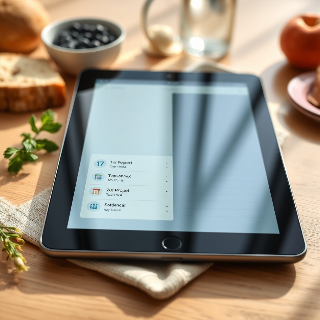 A close‑up of a tablet screen showing a vaccine catch‑up calculator with input fields for age, vaccine history, and target date