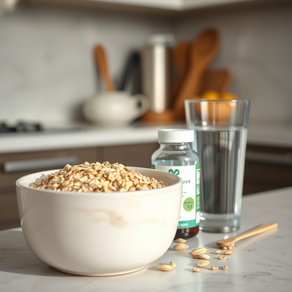 Balanced pregnancy diet with oats and supplements