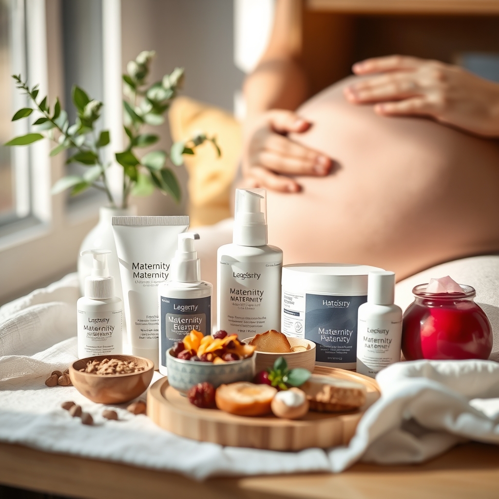 A pair of comfortable, supportive maternity underwear and a glass of water, symbolizing self-care during pregnancy.