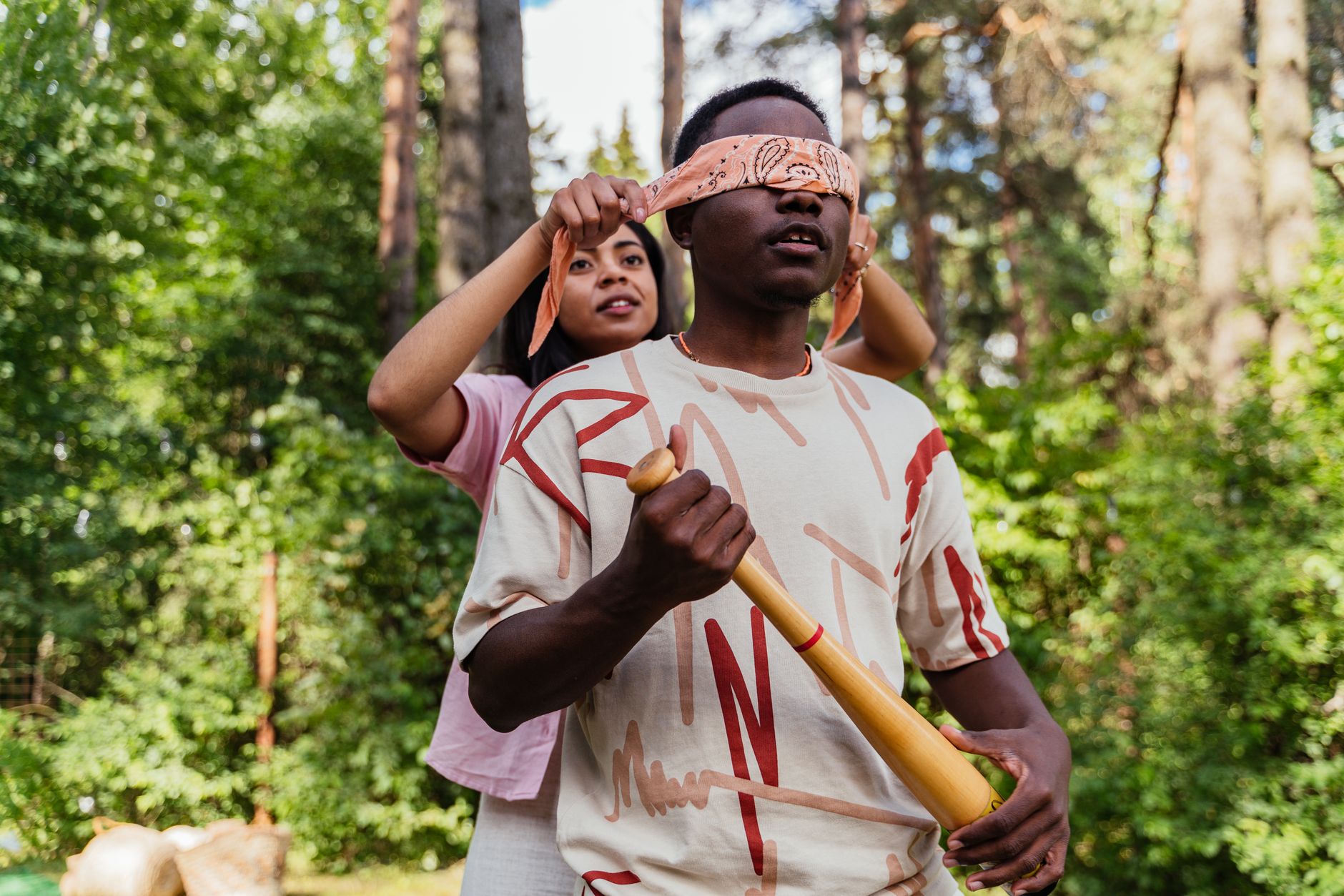 Fun dad shower game with blindfolded guests
