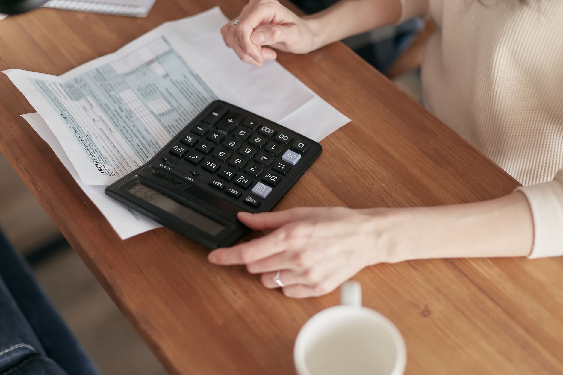 Tax credit calculator on laptop