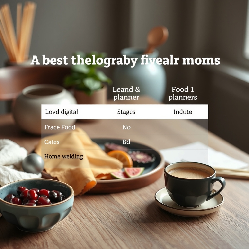 A table comparing the best digital planners for moms at different life stages.