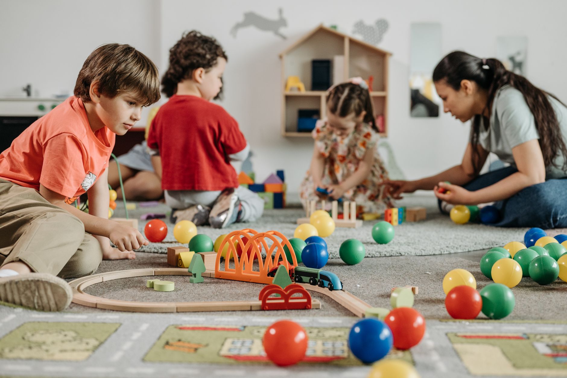 Therapist working with toddler