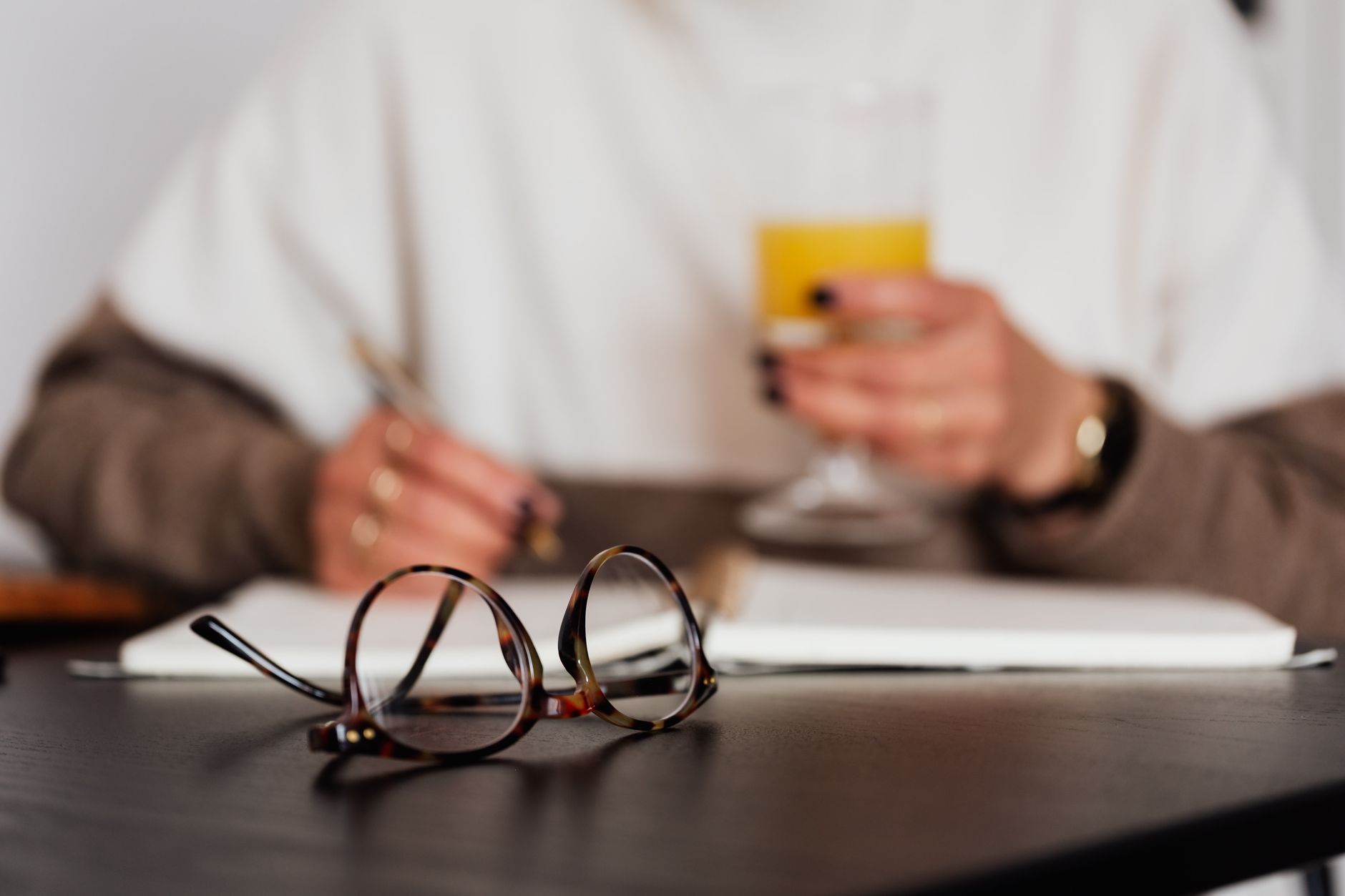 Woman reviewing key takeaways