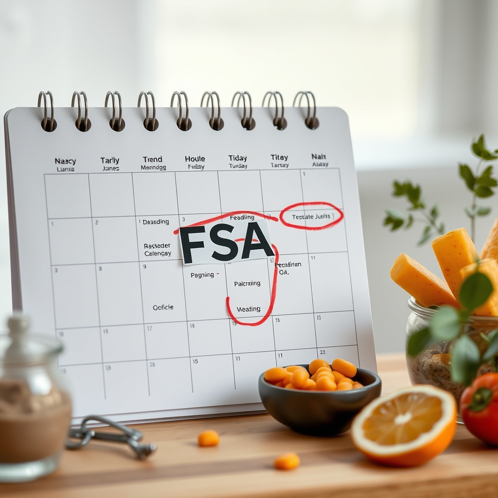 Calendar with circled dates for FSA