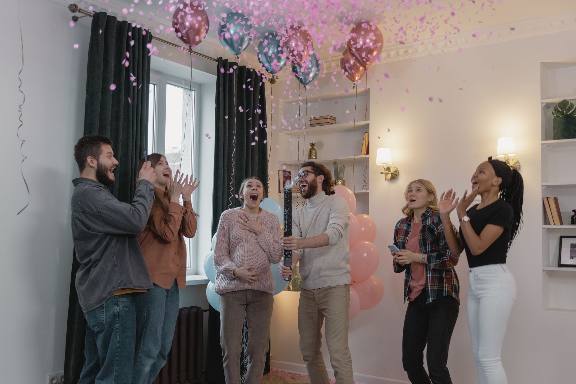 biodegradable confetti poppers and non-toxic colored powder for gender reveals