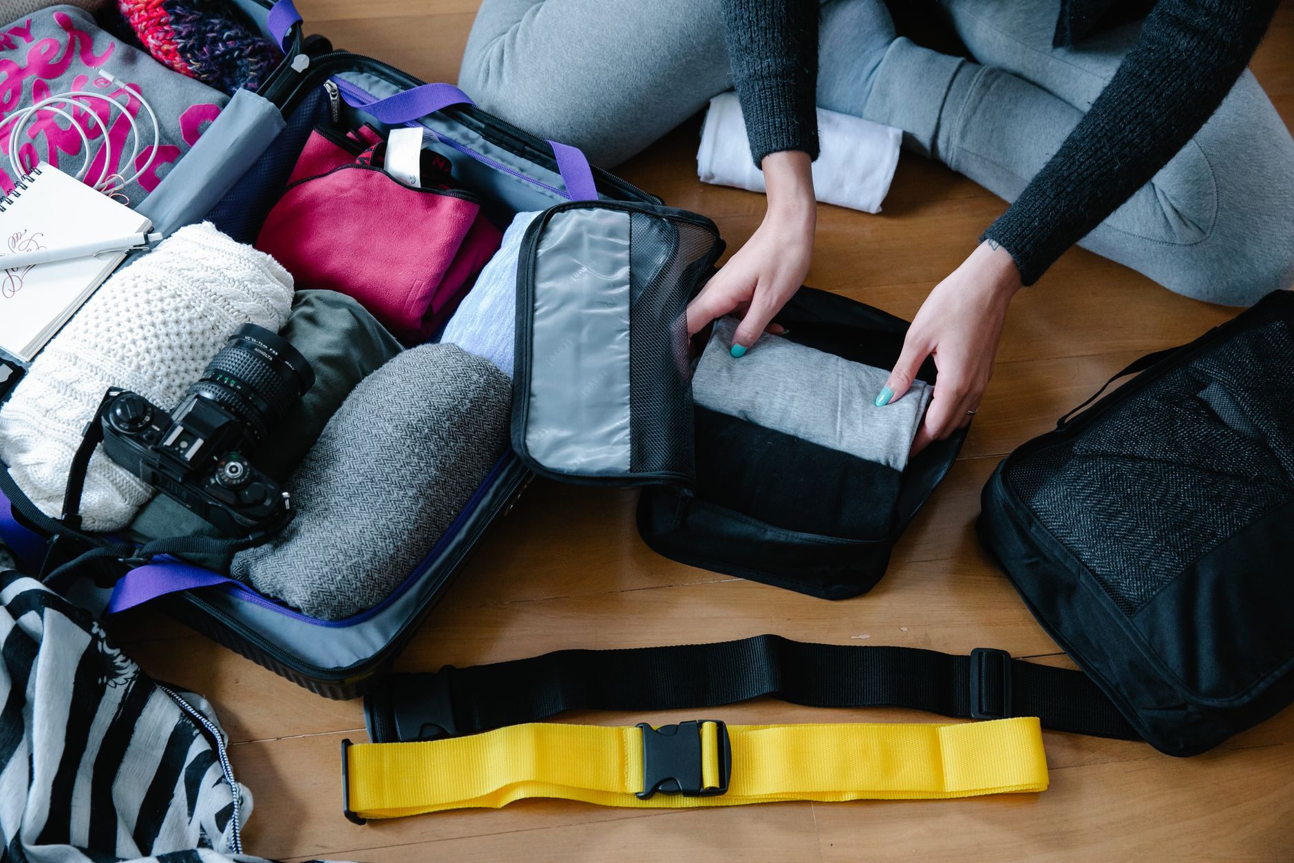 Organized hospital bag layout