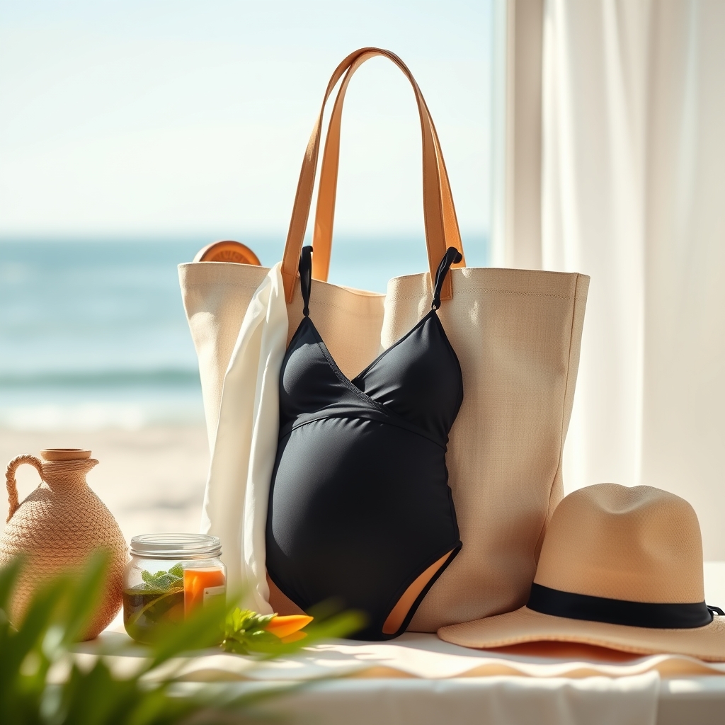 Maternity beach essentials