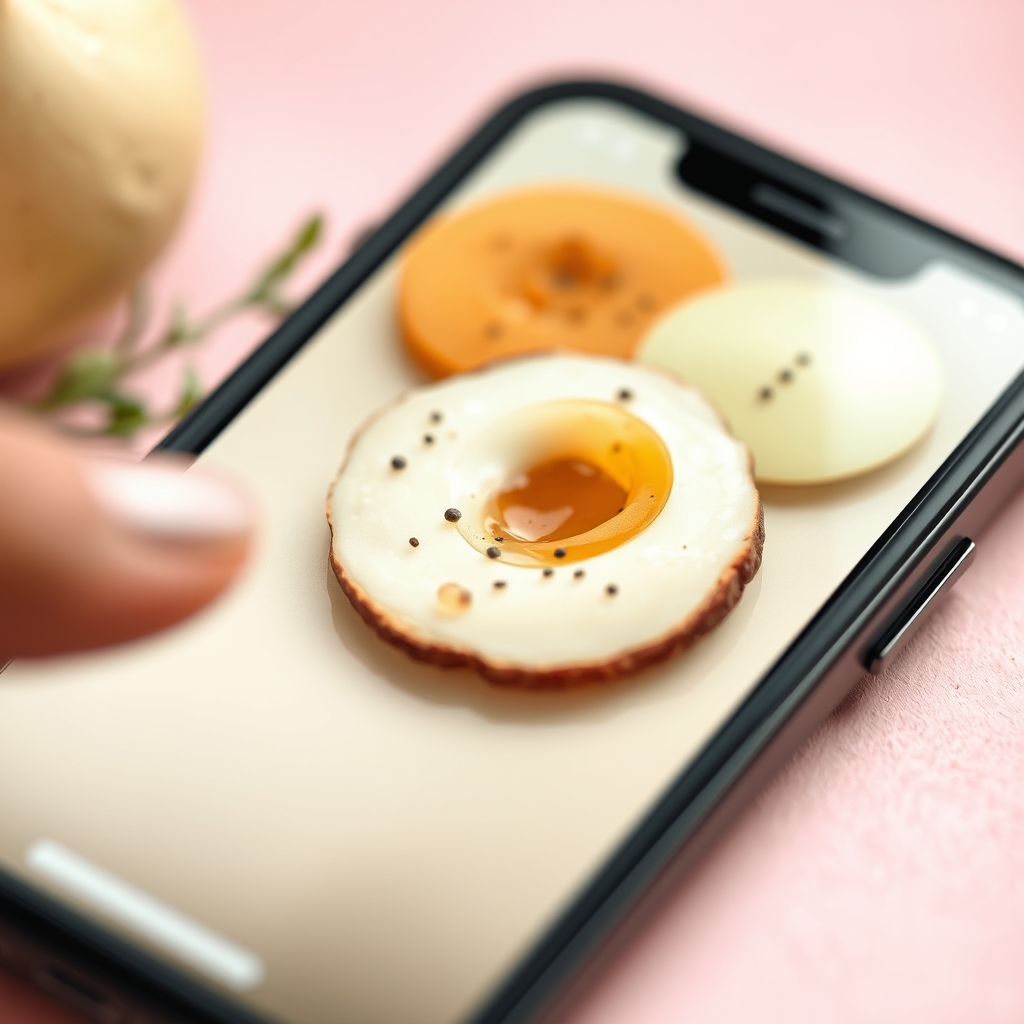 A smartphone screen displaying a pregnancy week calculator with fields for last period date and due date, soft natural lighting, pastel background, photorealistic, high detail