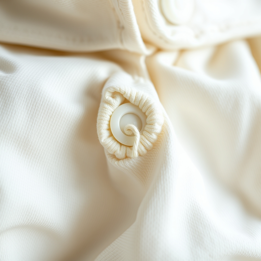 A close‑up of a cloth diaper with its snaps and a small amount of urine visible, demonstrating the texture and absorbency of reusable nappy options