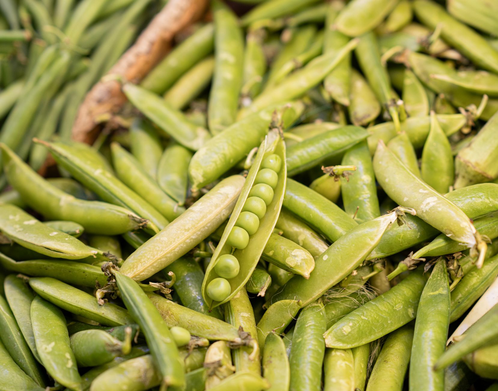 A spread of high-fiber foods like prunes, pears, and peas, which can help relieve infant constipation