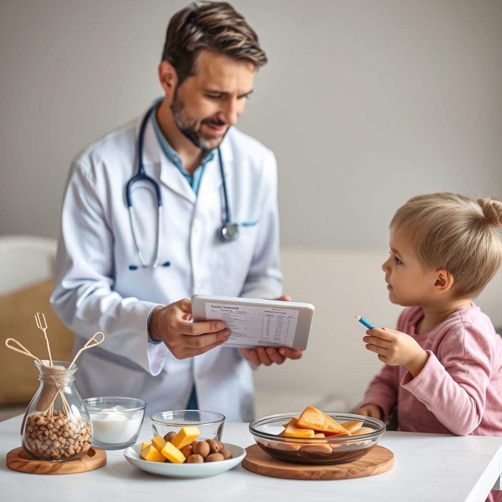 Pediatrician explaining Benadryl dosing to parent