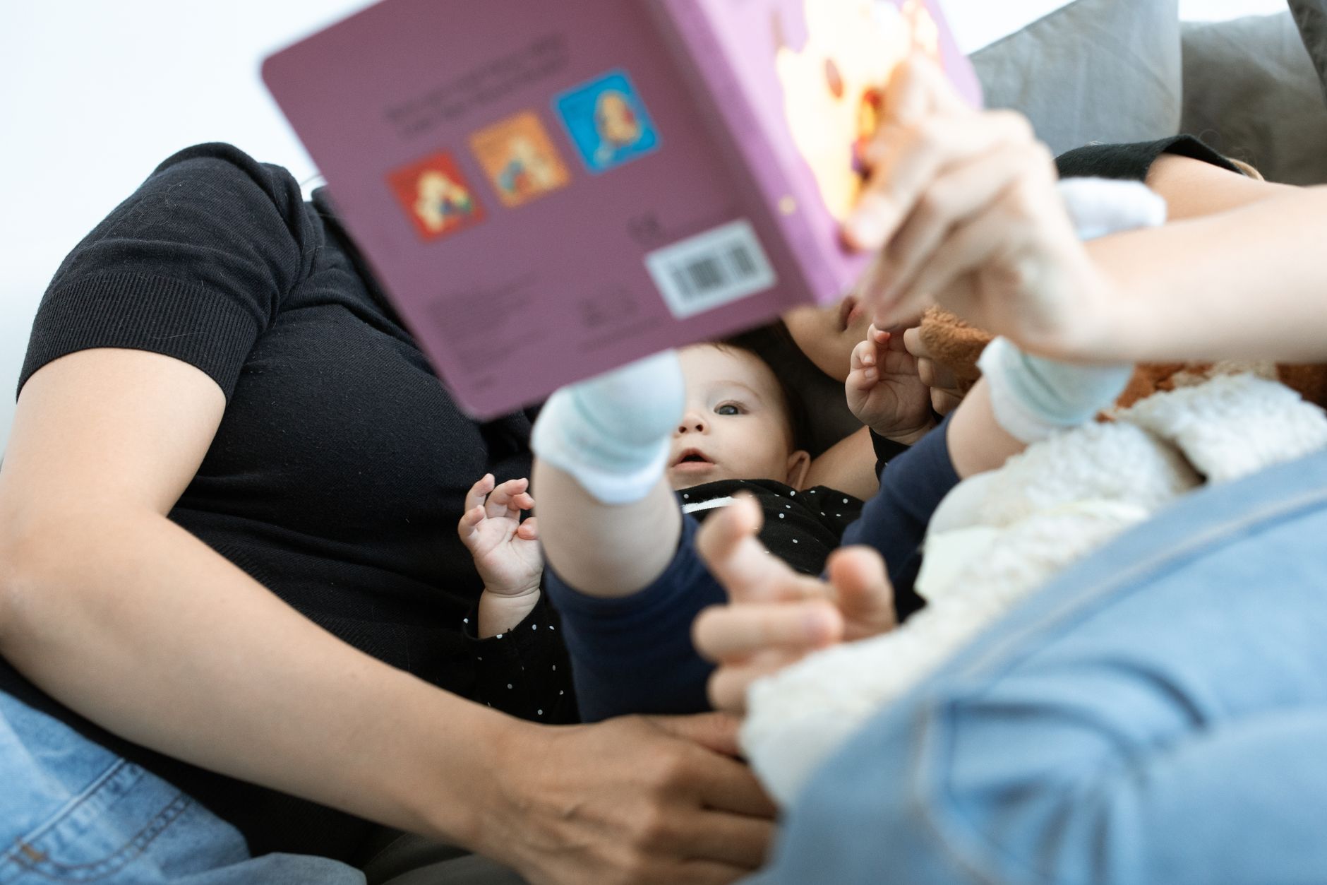 Family reading together
