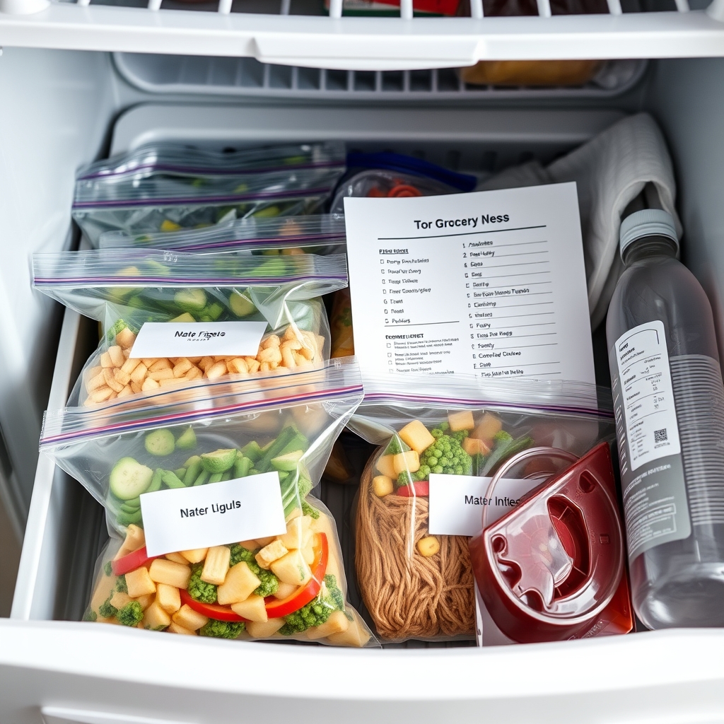 Organized freezer meals for postpartum recovery