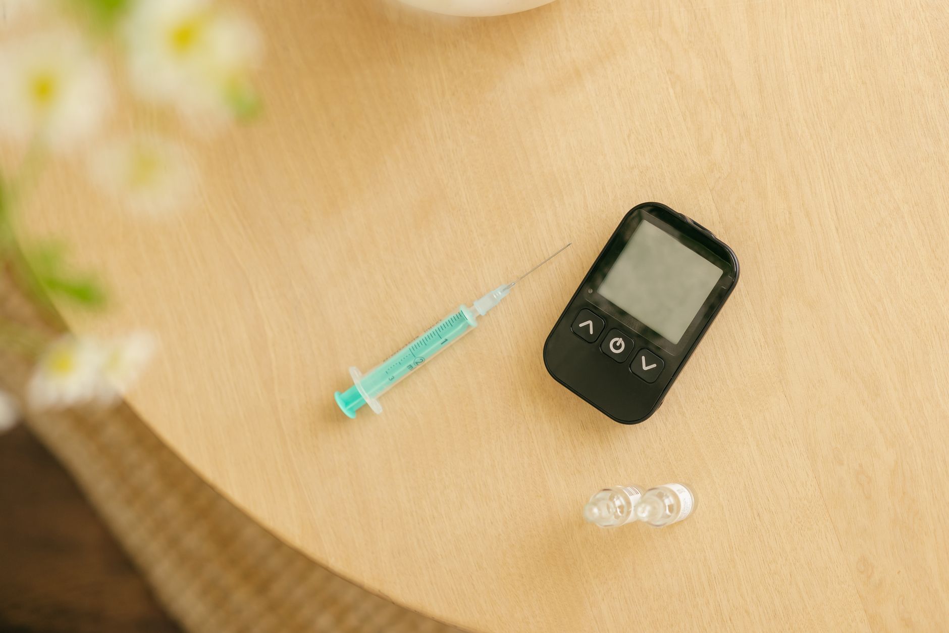 Ibuprofen dosing beside a teething toy