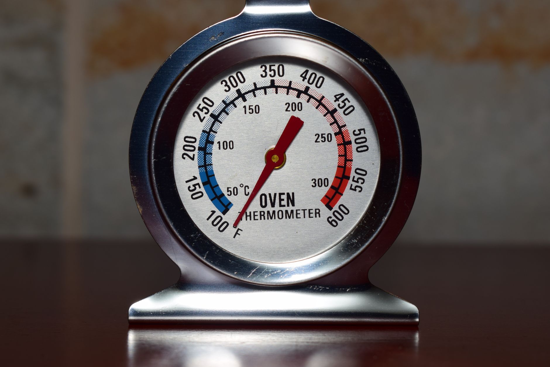 close-up of a food thermometer checking the temperature of a steak