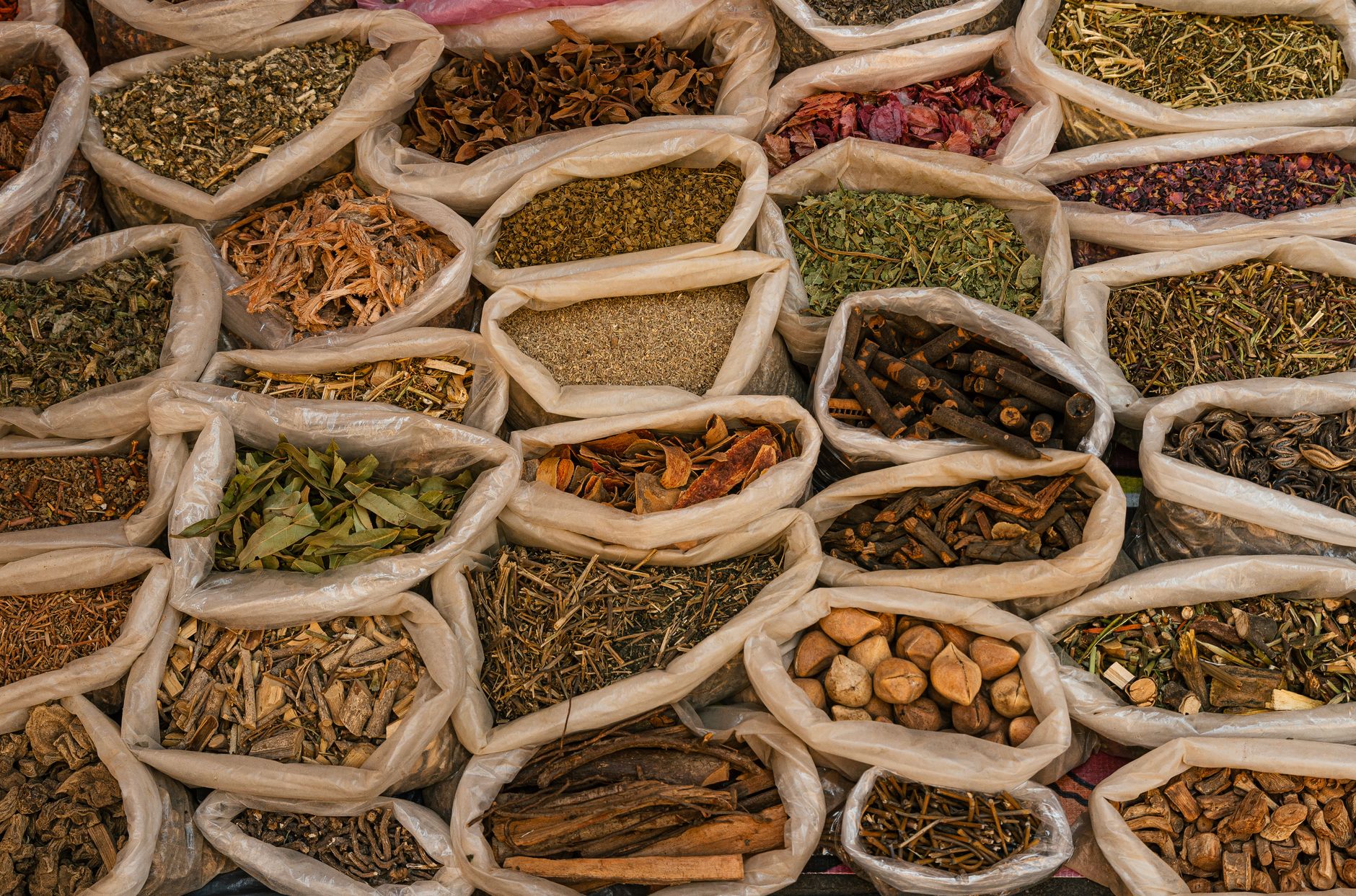 assortment of herbal tea bags on a pastel kitchen counter, featuring hibiscus, peppermint, ginger, and chamomile, illustrating pregnancy‑friendly beverage options