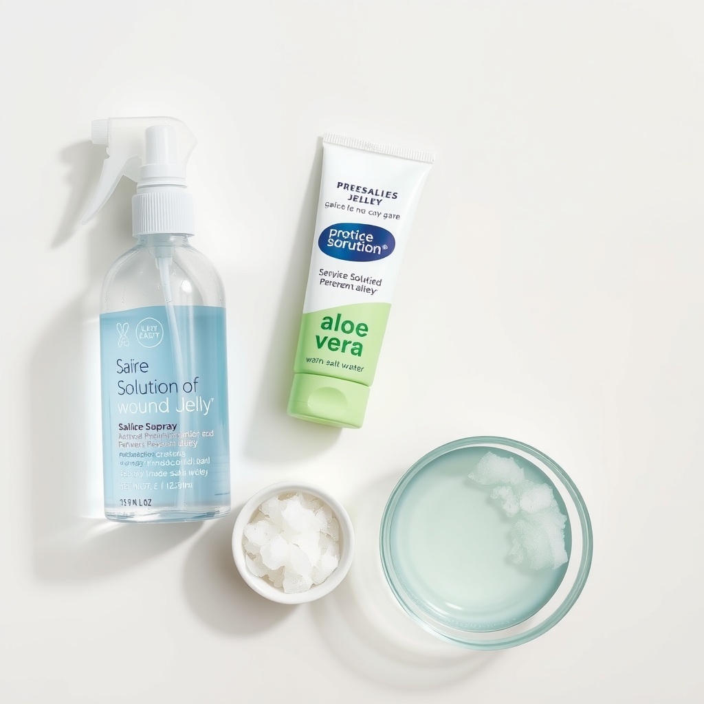 spread of pregnancy-safe wound care alternatives including saline solution, petroleum jelly, and aloe vera gel